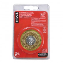 1-1/2" Coarse Brass Coated Steel Crimp Wire Wheel - 1/pack