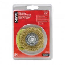 2-1/2" Fine Brass Coated Steel Crimp Wire Wheel - 1/pack