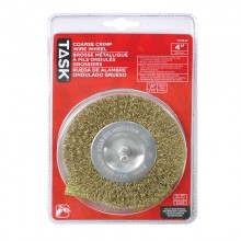 4" Coarse Brass Coated Steel Crimp Wire Wheel - 1/pack