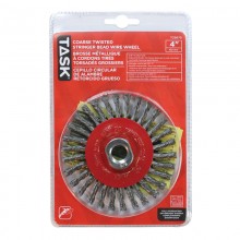 4" Coarse Steel Industrial Twisted Stringer Wheel for Angle Grinders - 1/pack
