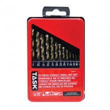 13pc Cobalt Drill Bit Set - Metal Index Box