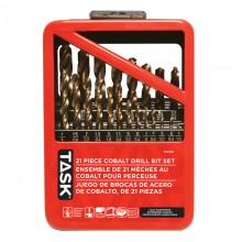 21pc Cobalt Drill Bit Set - Metal Index Box