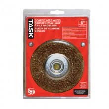 5" Coarse Brass Coated Steel Crimp Wire Wheel with 1/2" & 5/8" Arbor Hole - 1/pack